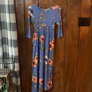Blue floral dress